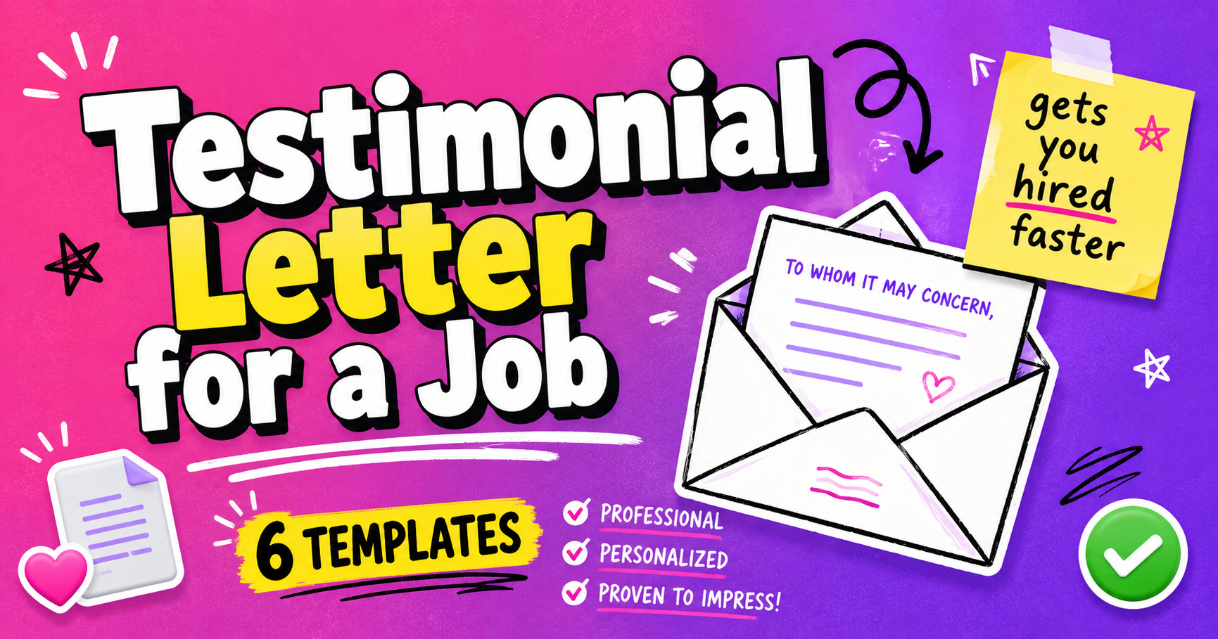 Testimonial letter for a job: 6 samples + how to write one (2026)