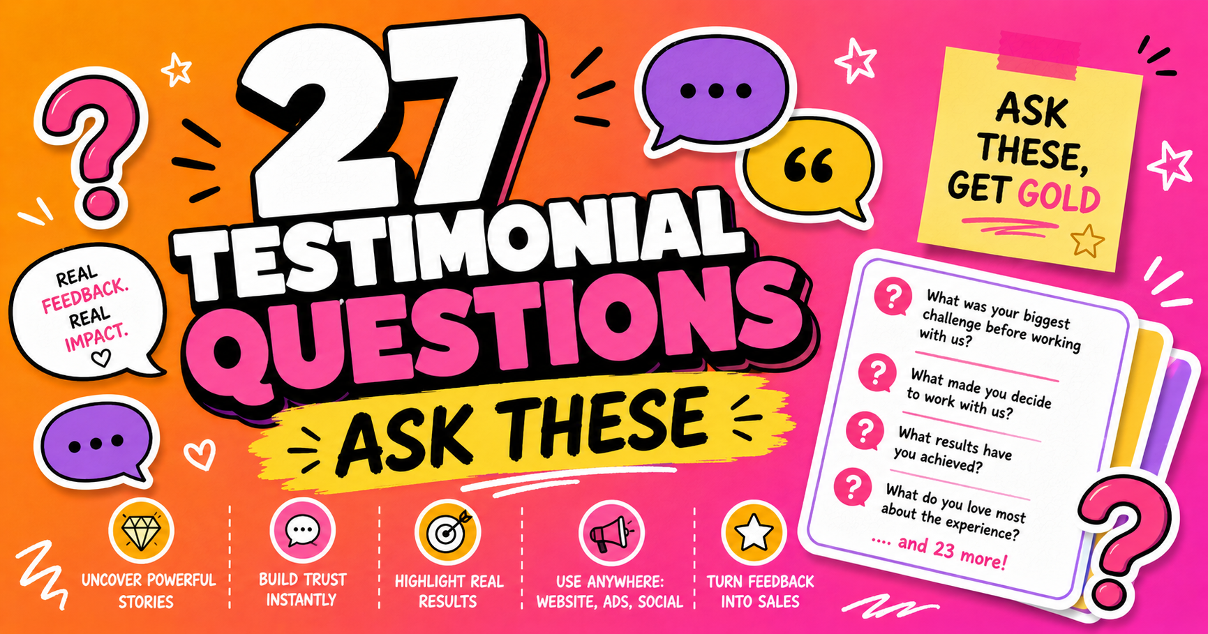 27 testimonial questions to ask customers (2026)