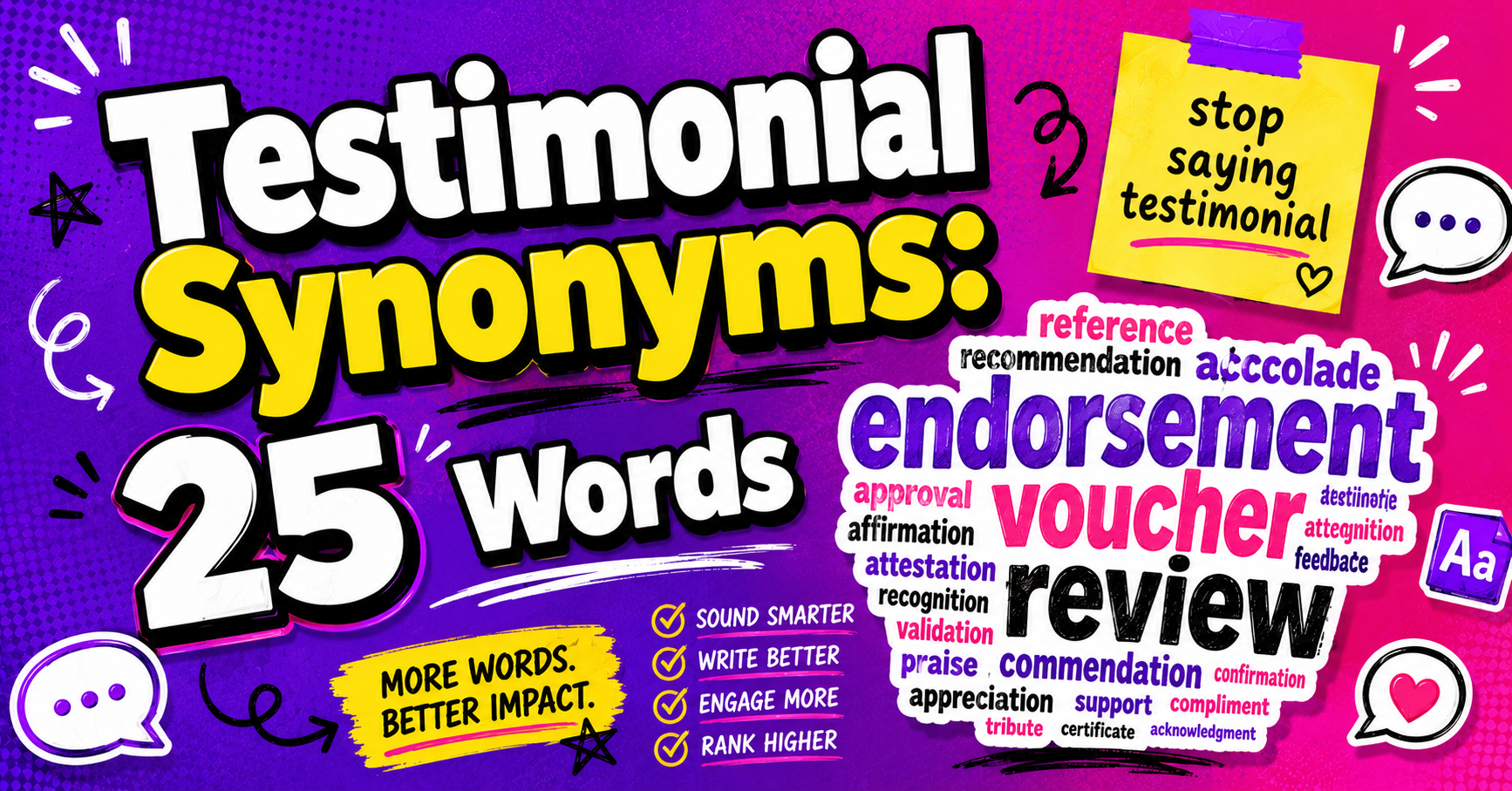 Testimonial synonyms: 25 other words for testimonial (2026)